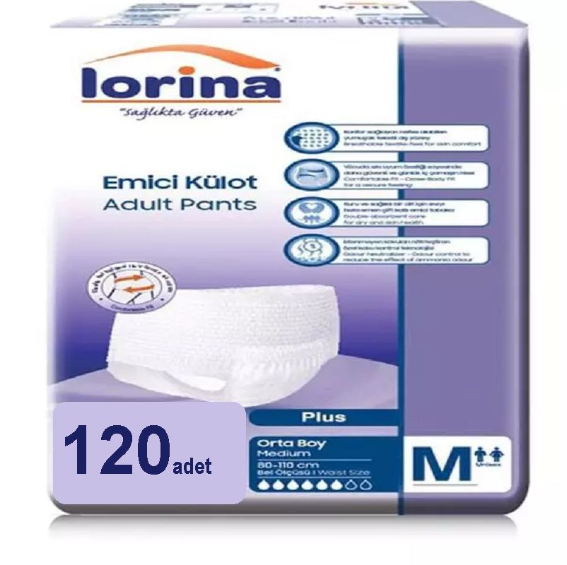 Lorina Orta Boy M Emici Külot 120 Adet